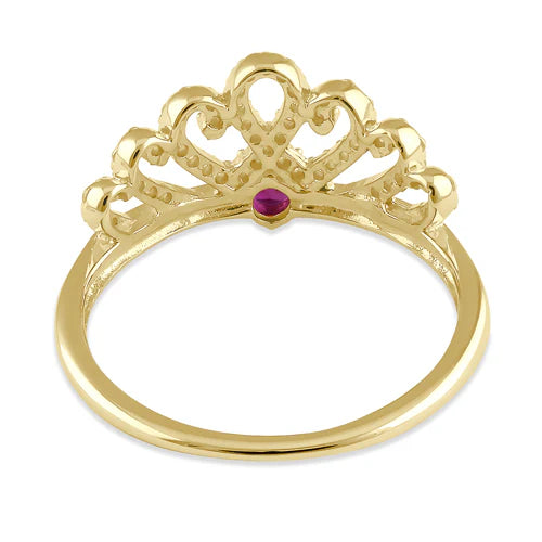 JB:ORZ242 Solid 14K Gold Dainty Crown CZ Ring