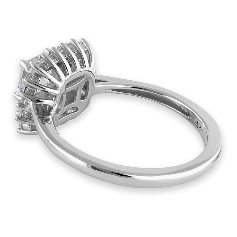 JB:SRZ6444 All products Sterling Silver Halo Cluster Square a...