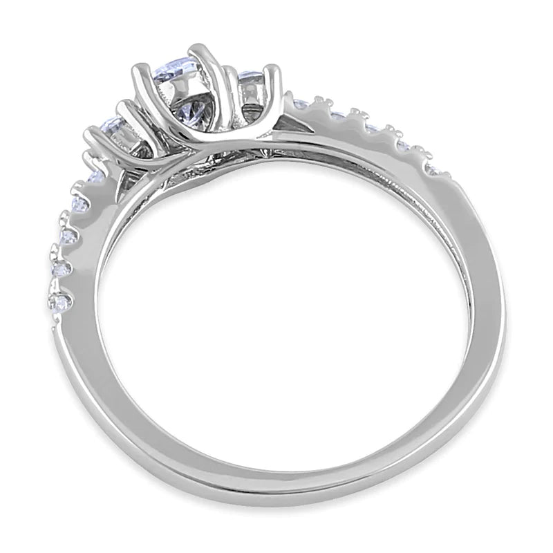 JB:SRZ6527 Sterling Silver Enchanted Oval Clear CZ Ring