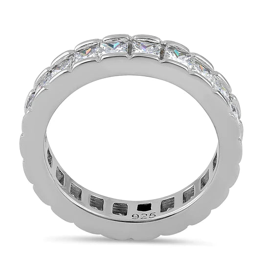 JB:SRZ472 Sterling Silver Square Eternity CZ Ring