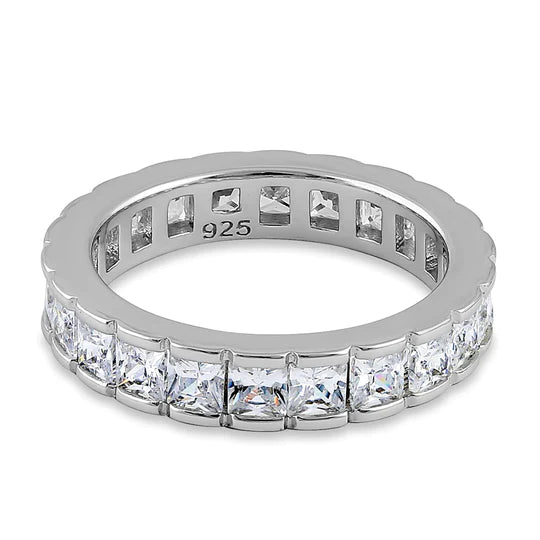 JB:SRZ472 Sterling Silver Square Eternity CZ Ring