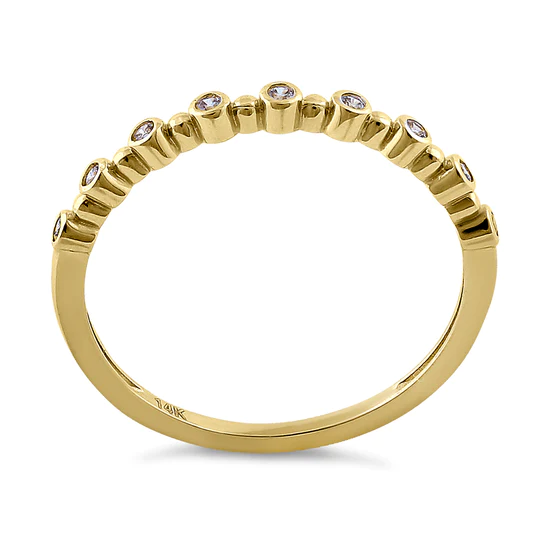 JB:ORZ080 Solid 14K Yellow Gold Single Row Round 0.11 ct. Diamond Ring