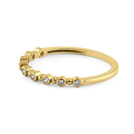 JB:ORZ080 Solid 14K Yellow Gold Single Row Round 0.11 ct. Diamond Ring