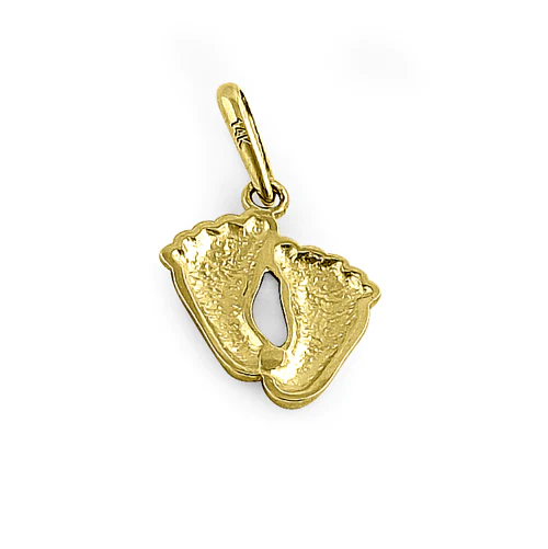 JB:OPP355 Solid 14K Yellow Gold Toddler Feet Pendant