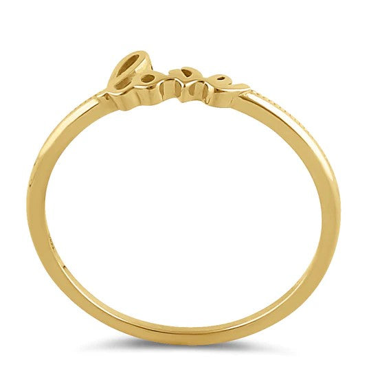 JB:ORP2241 Solid 14K Yellow Gold "Love" Bead Ring