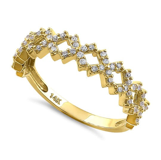 JB:ORZ170 Solid 14K Yellow Gold Xs CZ Ring