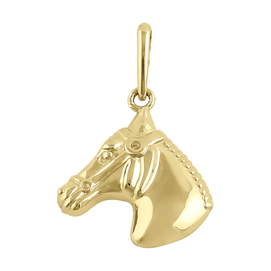 JB:OPP343 All products Solid 14K Yellow Gold Horse Head Pendant
