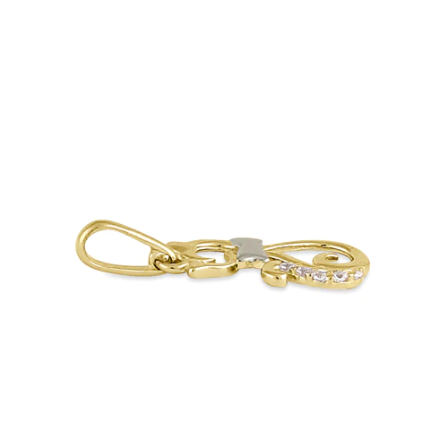 JB:OPZ047 All products Solid 14K Yellow Gold CZ Cat Pendant