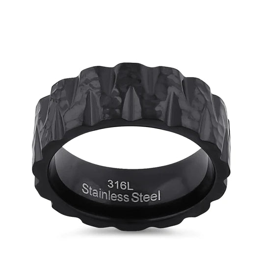 JB:TRP040 Stainless Steel Men's Black Tire Wedding Band