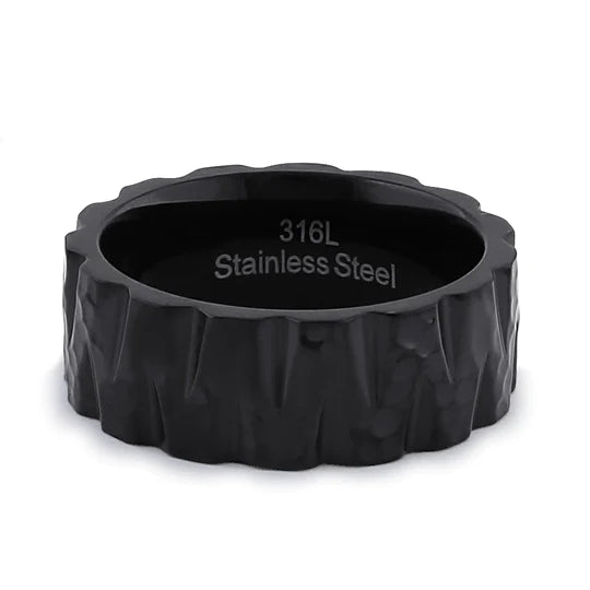 JB:TRP040 Stainless Steel Men's Black Tire Wedding Band