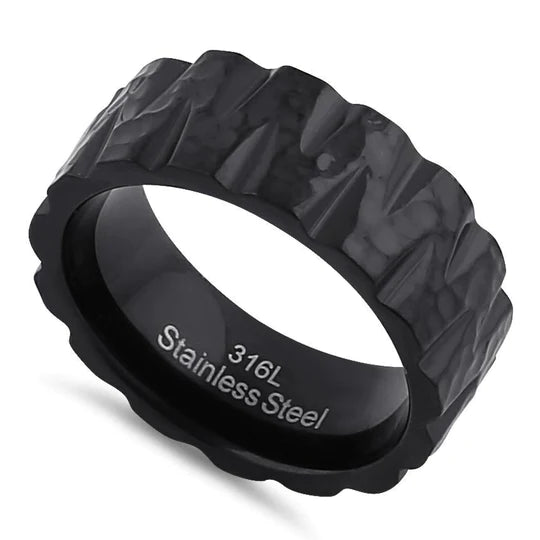 JB:TRP040 Stainless Steel Men's Black Tire Wedding Band