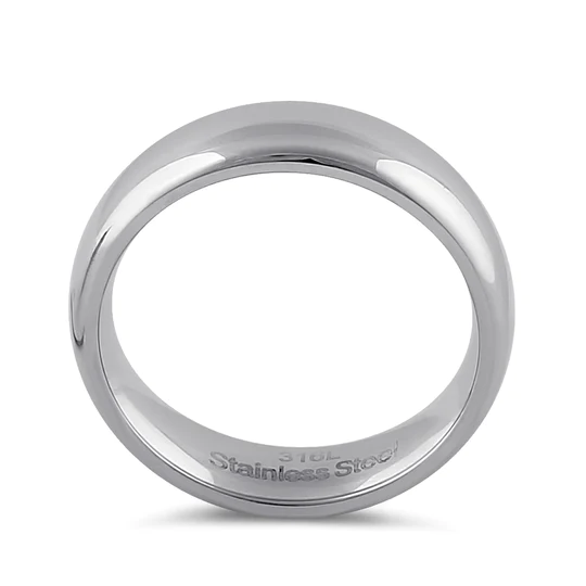 JB:TRP042 Stainless Steel Men's 6mm Polished Wedding Band