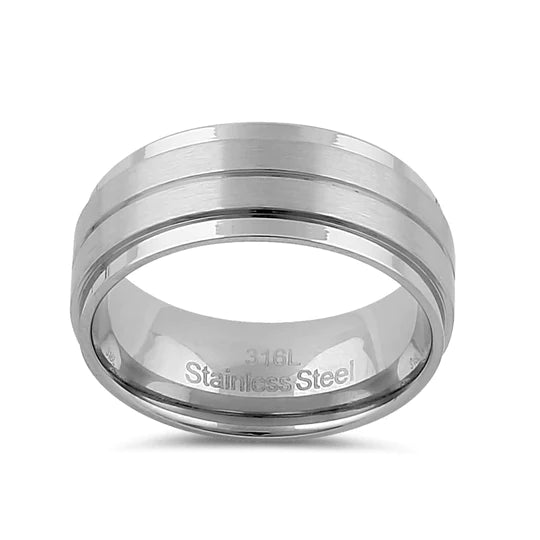 JB:TRP055 Stainless Steel 8mm Spinner Band Ring