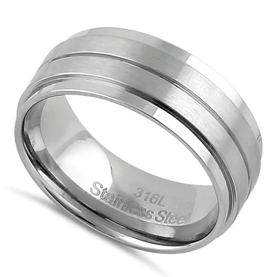 JB:TRP055 Stainless Steel 8mm Spinner Band Ring