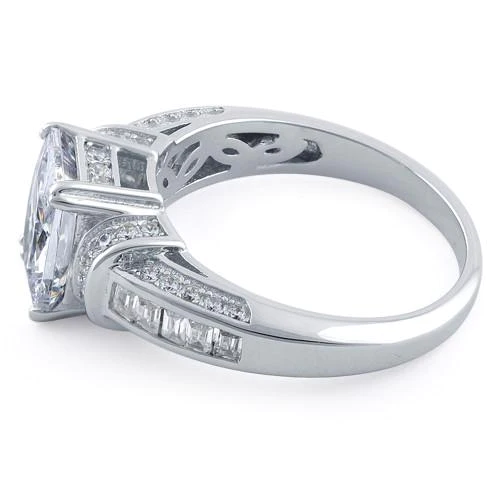 JB:SRZ5065 Sterling Silver Clear Emerald Cut CZ