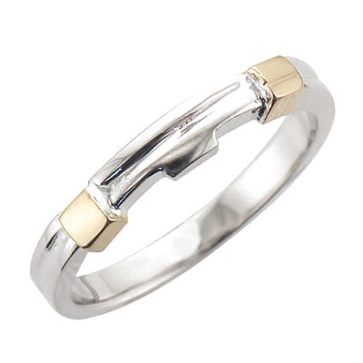 JBRM109 Two Tone 10tk Gold Engagement Ring Set