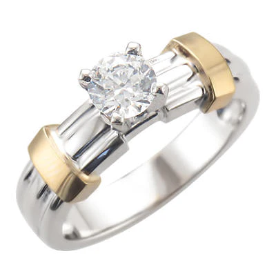 JBRM109 Two Tone 10tk Gold Engagement Ring Set