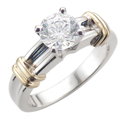 JBRB155 Two Tone 10kt Gold Engagement Ring Set