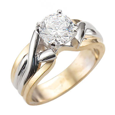 JBRM16I Two Tone 10kt Gold Engagement Ring Set