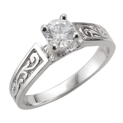 JB:RM535 10kt White Gold Engagement Ring Set