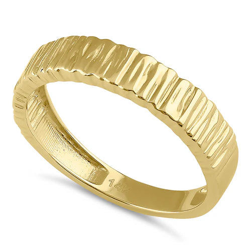 JB:ORP2291 Solid 14K Gold Stackable Grooved Ring