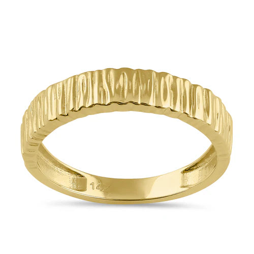 JB:ORP2291 Solid 14K Gold Stackable Grooved Ring
