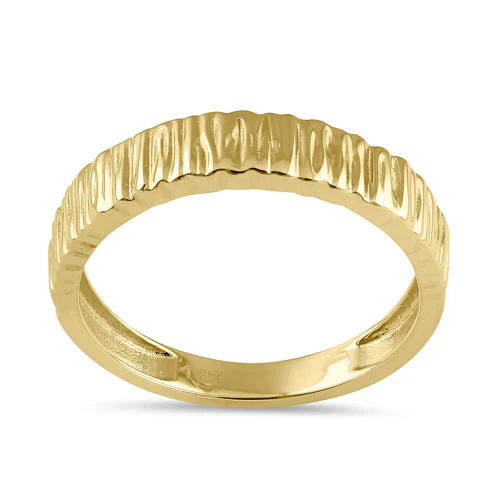 JB:ORP2291 Solid 14K Gold Stackable Grooved Ring