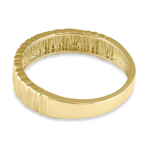 JB:ORP2291 Solid 14K Gold Stackable Grooved Ring