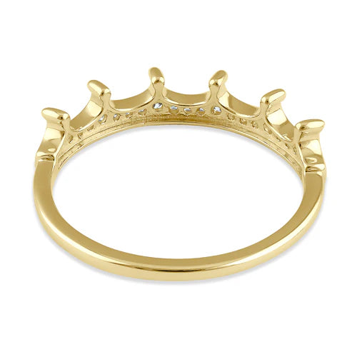 JB:ORZ242 Solid 14K Gold Dainty Crown CZ Ring