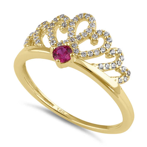JB:ORZ242 Solid 14K Gold Dainty Crown CZ Ring