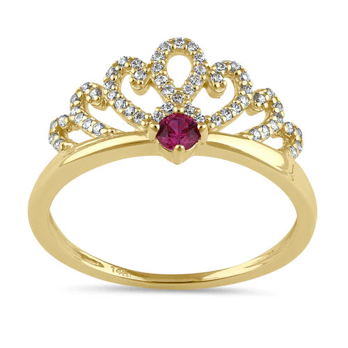 JB:ORZ242 Solid 14K Gold Dainty Crown CZ Ring