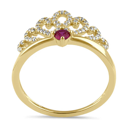 JB:ORZ242 Solid 14K Gold Dainty Crown CZ Ring