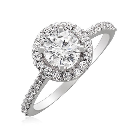 JB:RM1012 10kt Gold And CZ Stones Engagement Ring