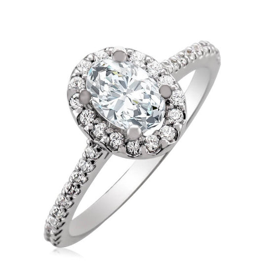 JB:RM910 10KT White Gold Engagement Ring