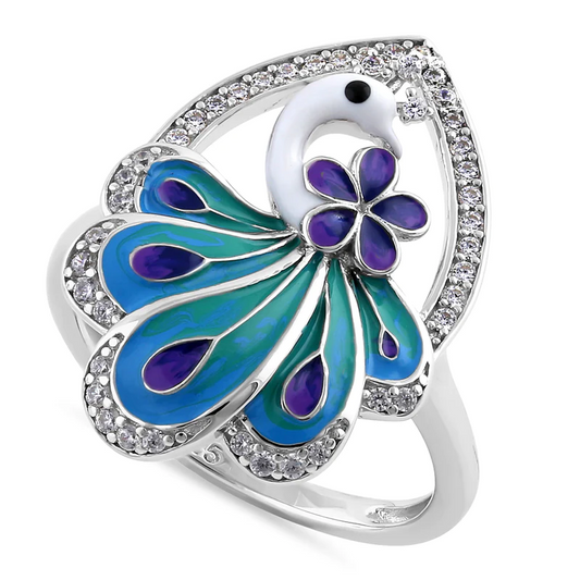JB:SRZ6368 Sterling Silver Hand-Painted Multi-Co