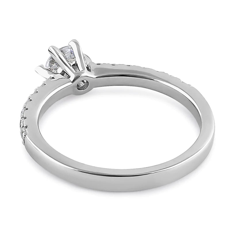 JB:SRZ6386 Sterling Silver Cali Chic Round Cut Clear CZ Engagement Ring