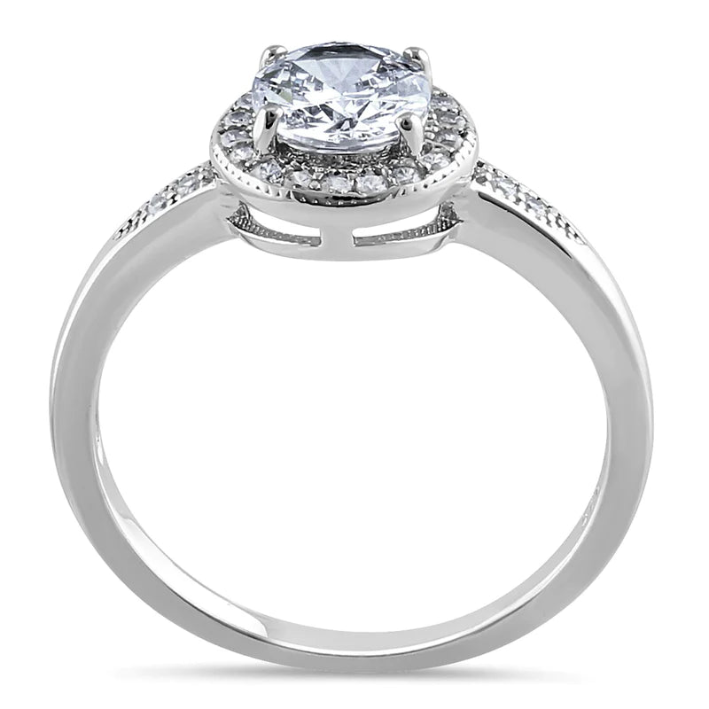 JB:SRZ6532    All products     Sterling Silver Elegant Round Halo Cl...