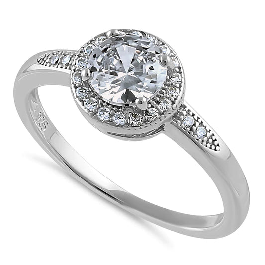 JB:SRZ6532    All products     Sterling Silver Elegant Round Halo Cl...