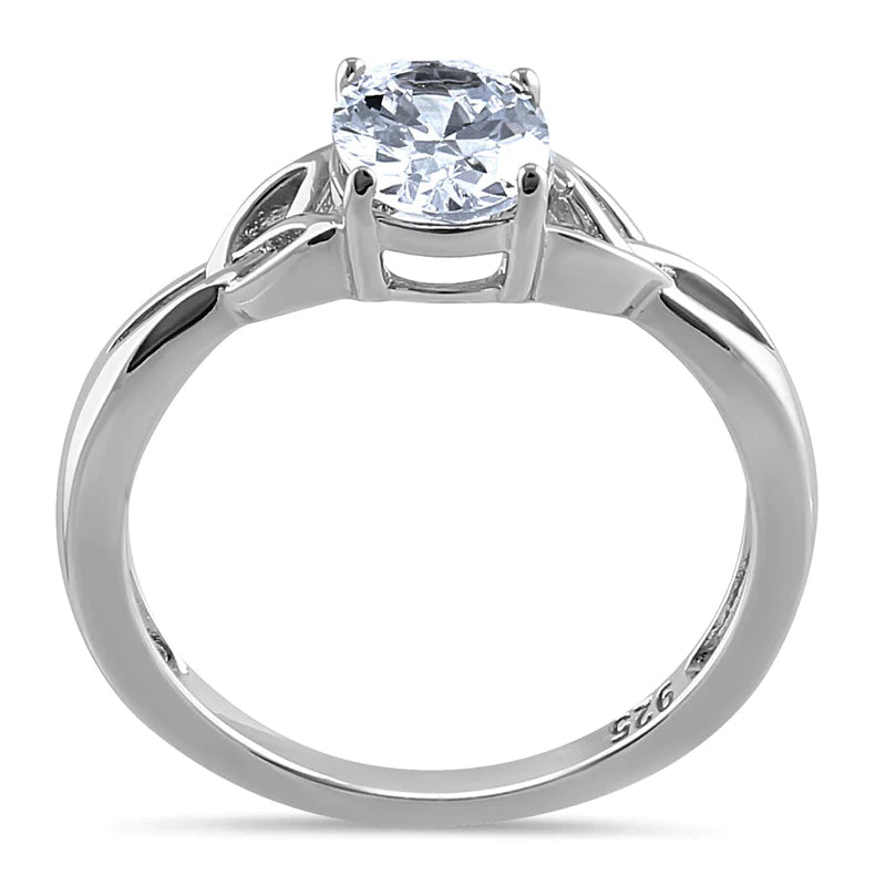 JB:SRZ6543 Sterling Silver Charmed Oval Clear CZ...