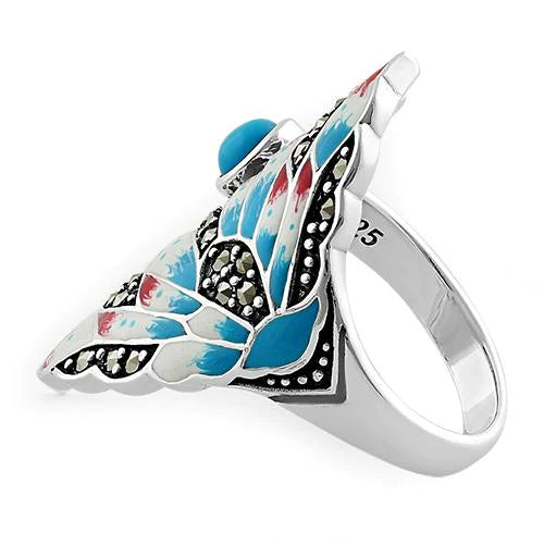 JB:SRZ6173  Sterling Silver Simulated Turquoise E...