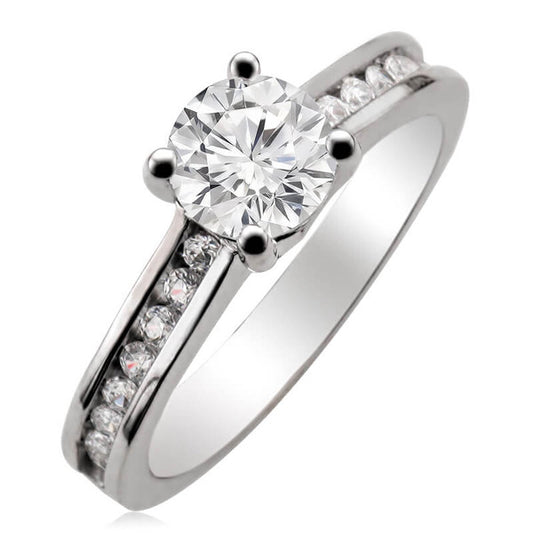 JB:RM902 10KT White Gold Engagement Ring