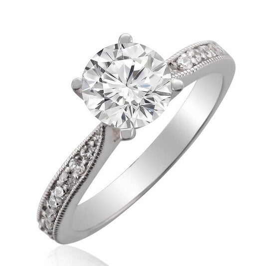 JB:RM931ST 10kt White Gold Engagement Ring