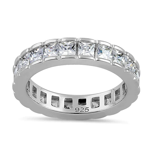 JB:SRZ472 Sterling Silver Square Eternity CZ Ring