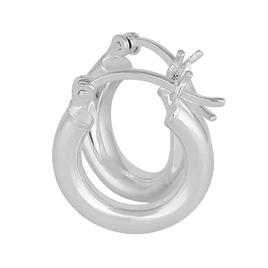 JB:SEP407  Sterling Silver 4.0MM x 16MM Hoop Earrings