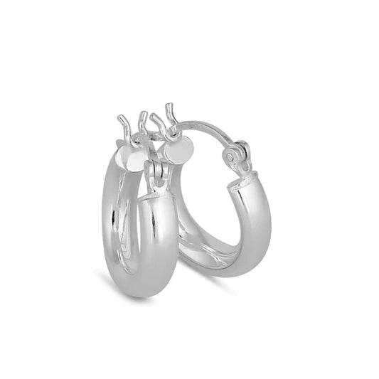 JB:SEP407  Sterling Silver 4.0MM x 16MM Hoop Earrings