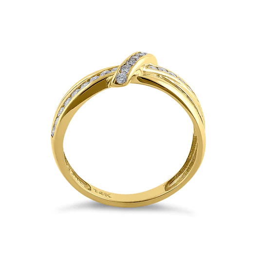 JB:ORD4087 Solid 14K Yellow Gold Twist 0.47 ct. Diamond Ring