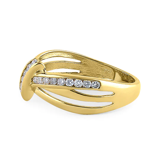 JB:ORD4087 Solid 14K Yellow Gold Twist 0.47 ct. Diamond Ring