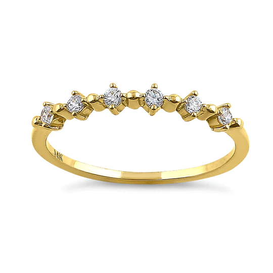 JB:ORD4094 Solid 14K Yellow Gold Classic Row 0.18 ct. Diamond Ring
