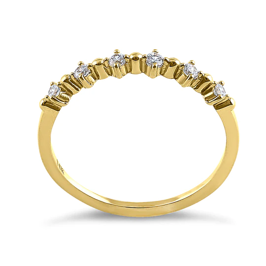 JB:ORD4094 Solid 14K Yellow Gold Classic Row 0.18 ct. Diamond Ring
