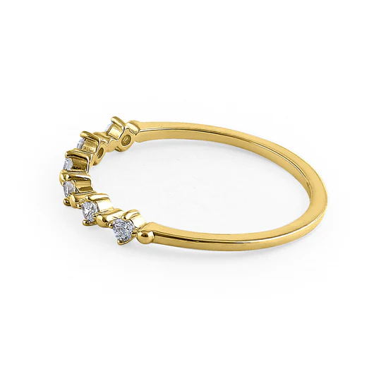JB:ORD4094 Solid 14K Yellow Gold Classic Row 0.18 ct. Diamond Ring